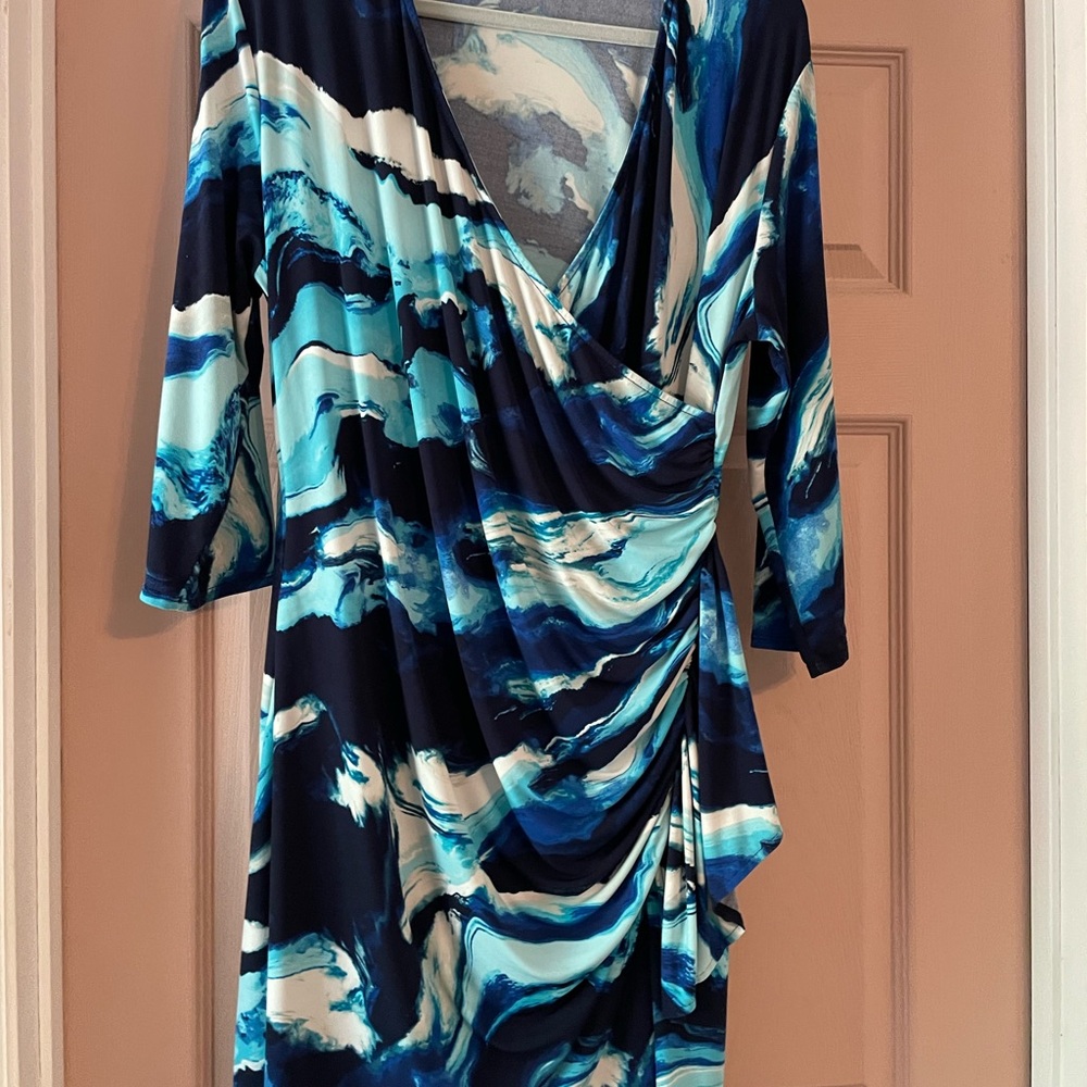 New York & Company Blue and White Dress